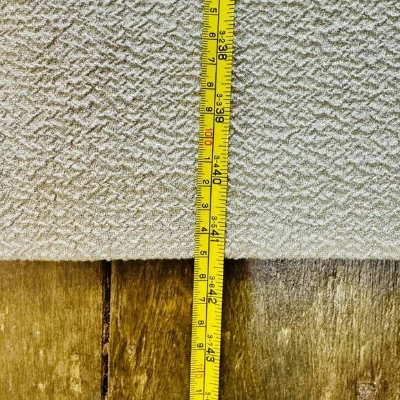 ESCADA Jacquard Metallic Sheath Dress Light Sand Shoulder Details SZ 40 /US 10 - Picture 12 of 14